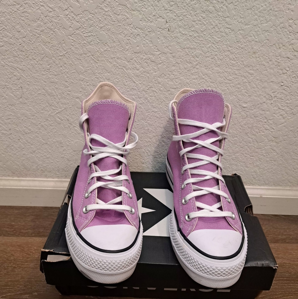All Star Converse Rare Lilac High Top Women Sneaker Shoes US 9.5 - Picture 8 of 10